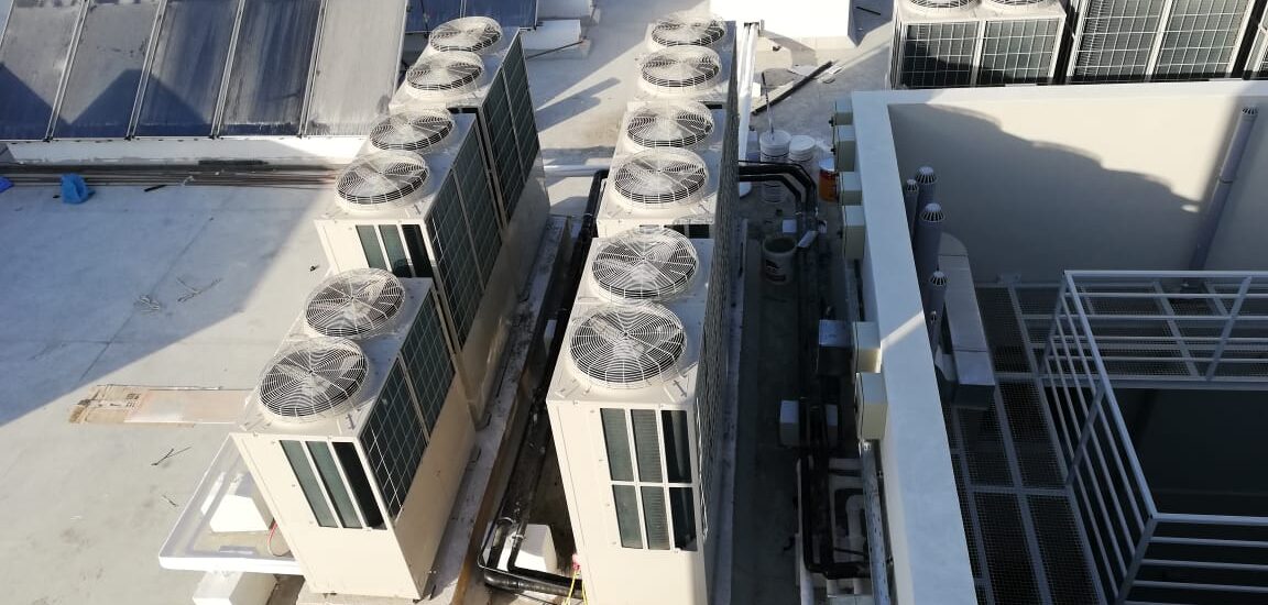 Commercial split duct HVAC installation UAE