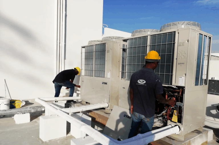 AC repair UAE technician inspecting AC unit